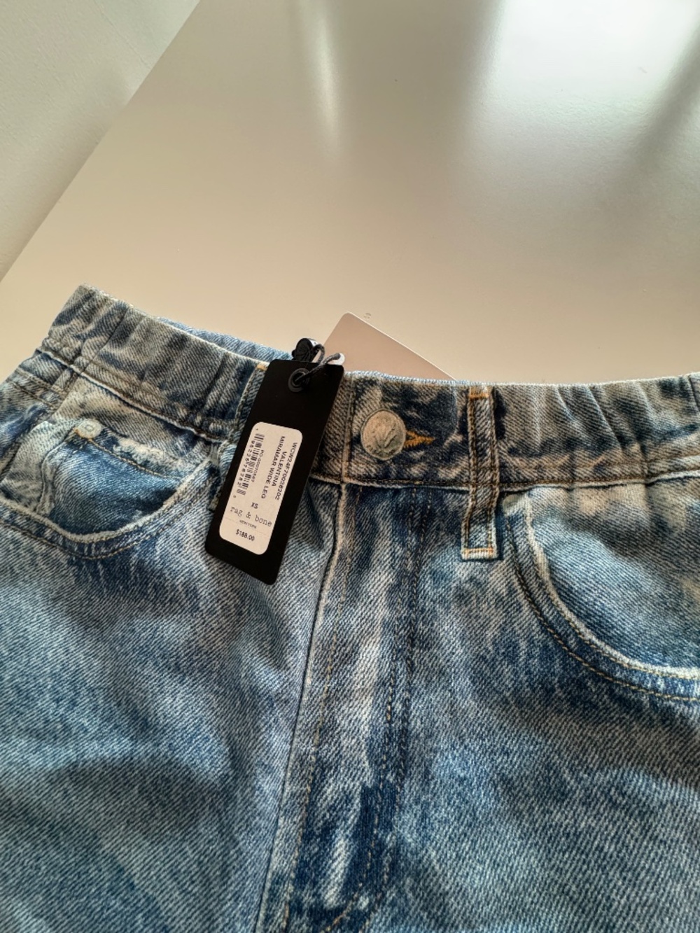 Rag & Bone Miramar Valentina Wide Leg Pants NWT XS “Sweatpant Jean” Denim Look - Picture 2 of 6
